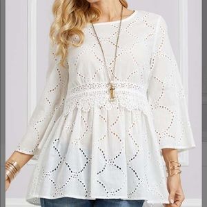 White Eyelet Top